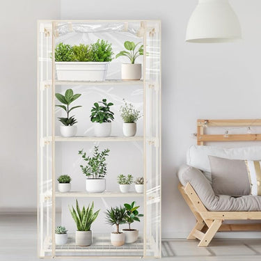 Indoor Greenhouse with Grow Lights - Create a thriving indoor garden with this compact, space-saving greenhouse.